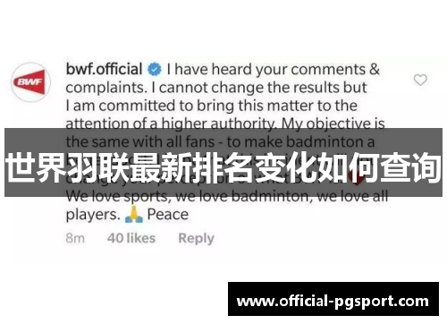 世界羽联最新排名变化如何查询
